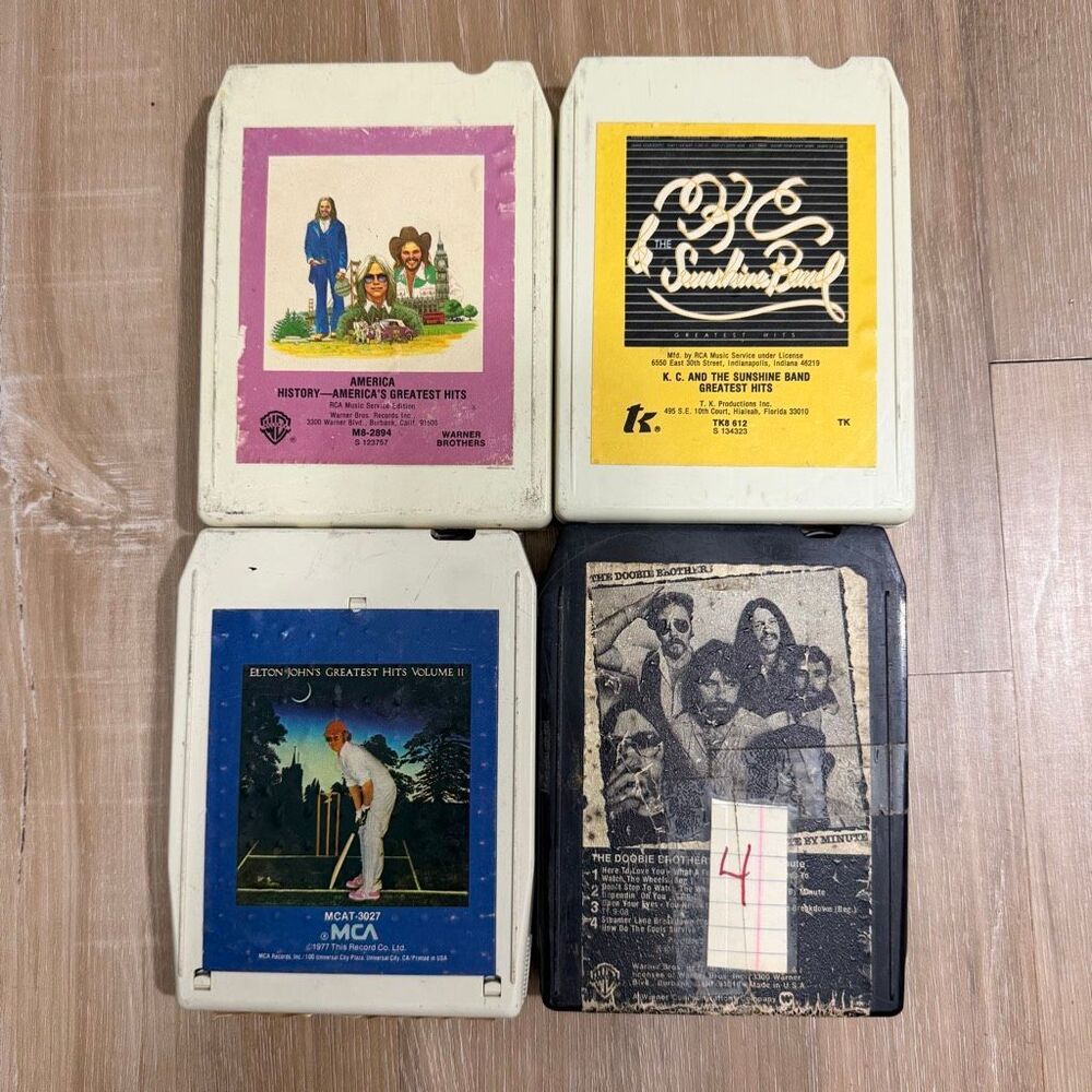8 Track Cassette Tape Lot Untested America Doobie Brothers Elton John Vintage